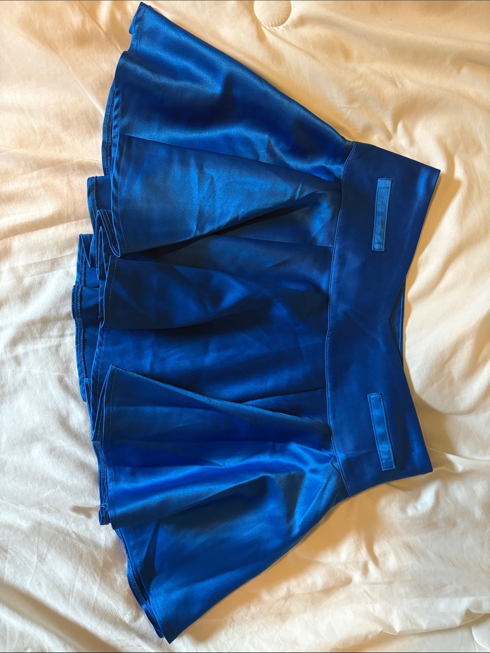 Forever 21 Royal Blue Satin Skater Skirt